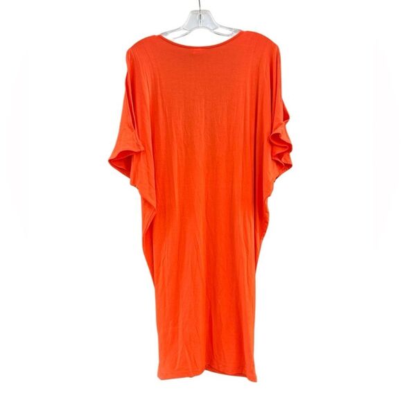 Trina Turk Women's Orange Cold Shoulder V Neck Medallion Mini Dress Size Small - Picture 5 of 5